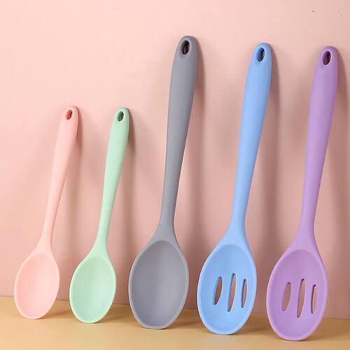 Long Handle Silicone Ladle Soup Spoon Colander Ramen Noodles