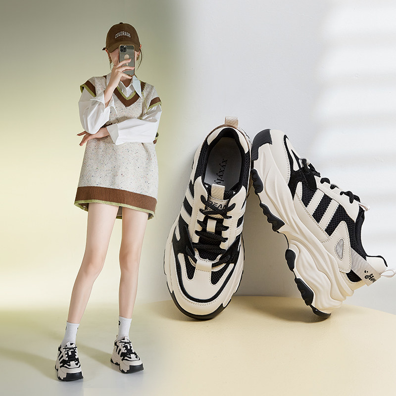 香香莉运动休闲鞋子女正品春季新款韩版厚底增高老爹鞋百搭显脚小