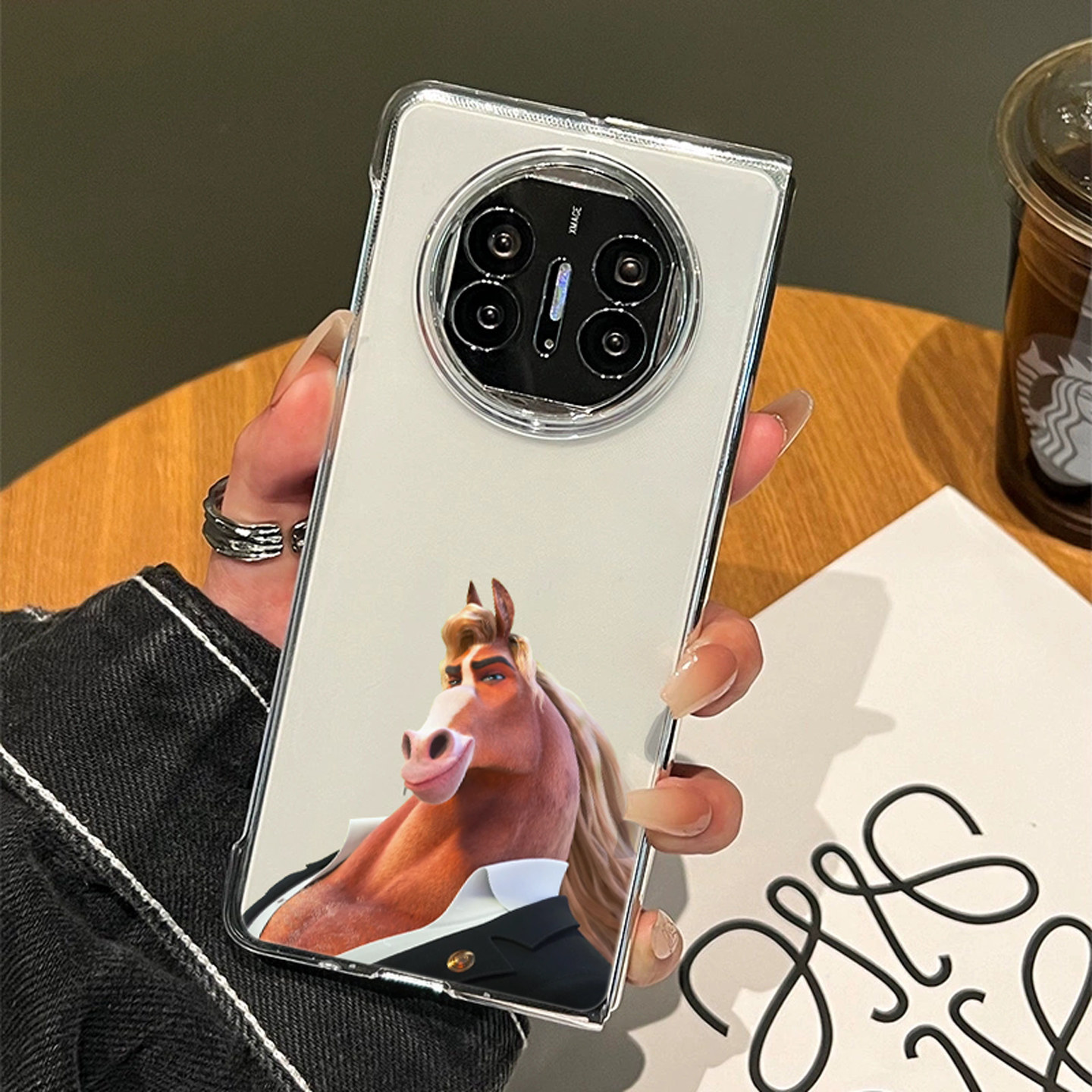 适用华为折叠手机壳马市长