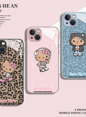 Hellokitty适用小米13ultra手机壳14红米k80至尊版15s豹纹kt猫k70k60k50凯蒂猫12pro玻璃11/note/17/turbo4女