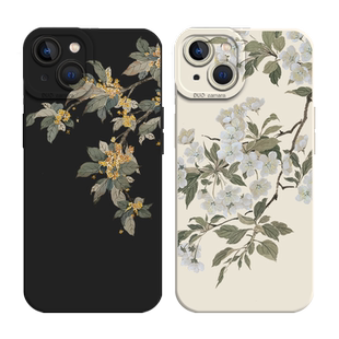 桂花适用苹果16/14plus手机壳iPhone15pro/17air新中式13mini国风12古风11新款xsmax高级感xr硅胶x全包8/7p套