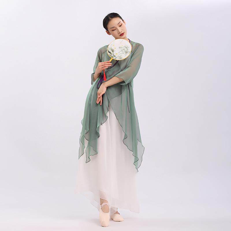 古典服舞蹈舞纱衣飘逸练功女身韵演出中国风套装青蛇现代服装表演