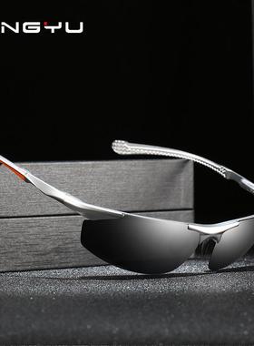 偏光太阳眼镜镜墨镜开车男士驾驶专用钓鱼司机变色男铝镁日夜视潮