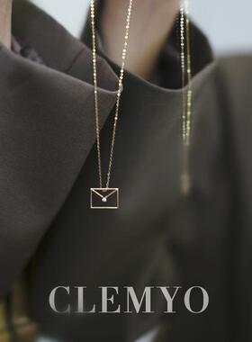 项链女锁骨链信封轻奢小众感高级设计个性百搭潮简约颈链新款纯银