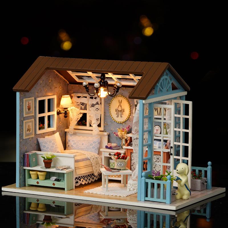 手工diy模型小屋房子拼装玩具生日礼物屋制作森蓝时光创意女智趣