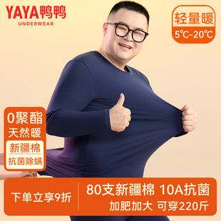 保暖内衣男秋衣秋裤 冬季 套装 纯棉毛衫 加肥加大打底杉 薄款 鸭鸭大码