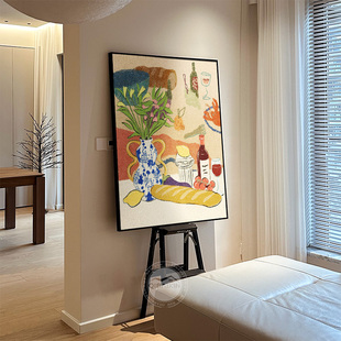 美式 饰画走廊过道挂画客厅画 复古风抽象生活气息纯手绘油画餐厅装