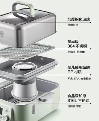 北鼎蒸炖锅G55/G56A原装配件积汁盘二层蒸架白盘玻璃炖盅正品配件