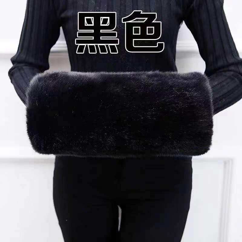 中老年人长辈礼物冬天加厚毛毛保暖袖新款手捂子暖宝宝暖手筒插手