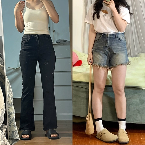 Ретро джинсовая юбка, шорты, приталенные штаны, большой размер, высокая талия, для формы тела «груша», А-силуэт