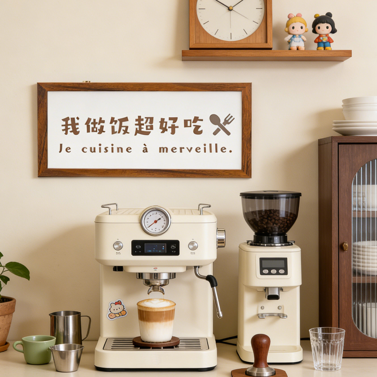 我做饭超好吃发光相框厨房餐厅咖啡角diy灯箱桌面氛围灯摆件充电