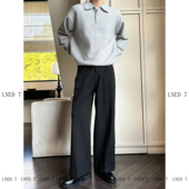 四季 LNED7 cleanfit宽松西裤 高品质TR色纺混纺A字阔腿西裤 春季