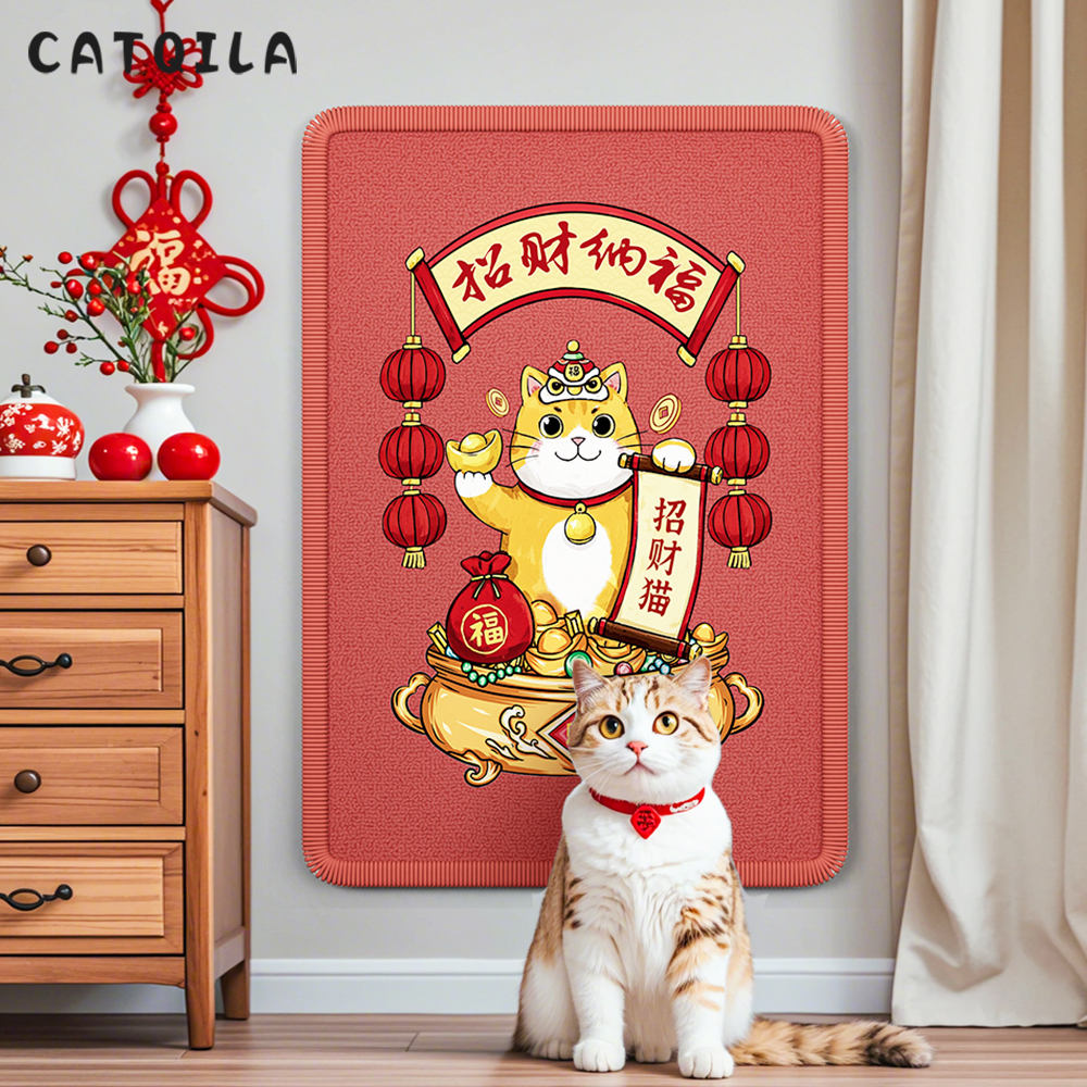 新年款猫抓板耐磨不掉屑贴墙立式磨爪防猫抓沙发保护贴垫猫咪玩具