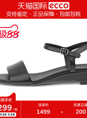 Ecco/爱步女鞋时装凉鞋 26夏季新款一字带坡跟通勤凉鞋 238313