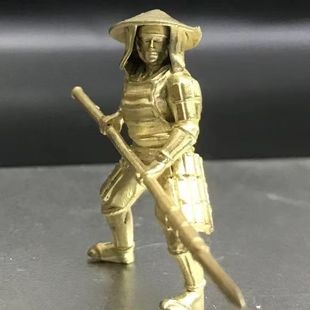 纯铜古代幕府小日子武士兵人模型玩具礼物男桌面游戏摆件手办长矛