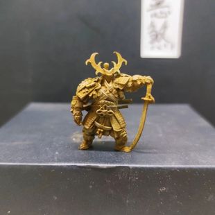 纯铜幕府士兵武士摆件金属古代兵人手办模型武士实心棋子军事对战