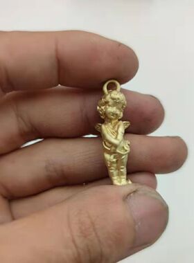黄铜小天使项链吊坠小丘比特挂件