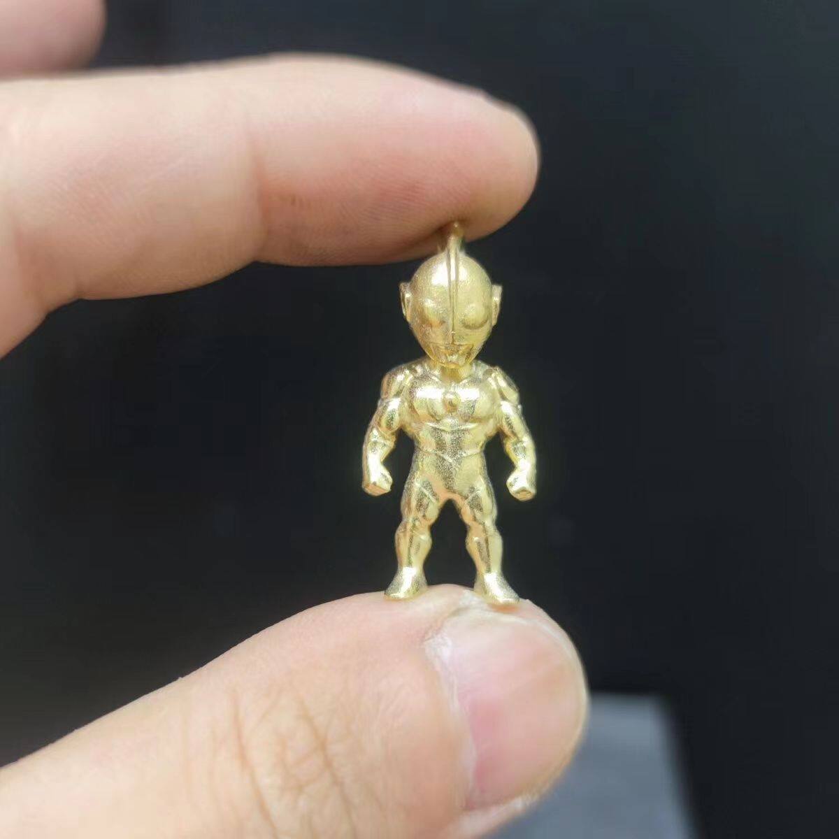 纯铜迷你初代迪迦奥特曼光战士吊坠卡通项链钥匙扣挂坠摆件毛衣链