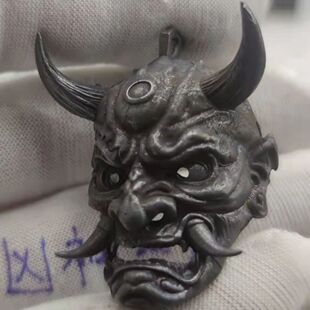 铜做罗刹韩妖魔鬼怪般若项链吊坠朋克嘻哈摇滚挂链长款潮男钥匙扣