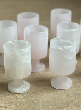 高档酒杯玉石桌面装饰摆件烛台