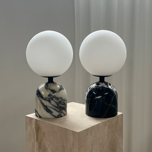 Jimin天然大理石小台灯北欧轻奢客厅卧室床头灯样板间装饰摆件