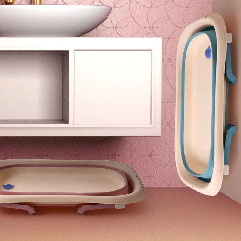 卫生间婴儿浴盆子浴室折叠儿童洗澡盆挂钩厕所宝宝脸盆收纳置物架