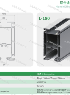 KBK100x180铝合金型材 kbk吊轨铝材弯圆  100180铝材挤压厂家