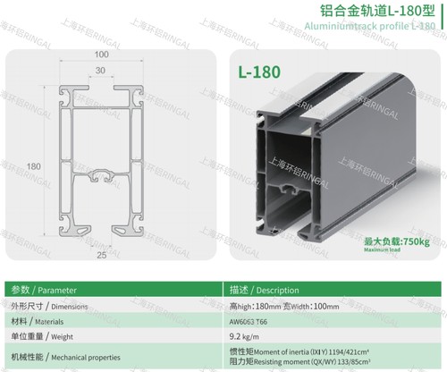 KBK100x180铝合金型材 kbk吊轨铝材弯圆  100180铝材挤压厂家