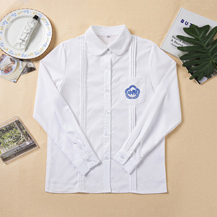台湾师大附中jk学院风秋季学生校服班服风琴褶刺绣短袖长袖衬衫