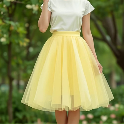 新款仙女风网纱蓬蓬裙女