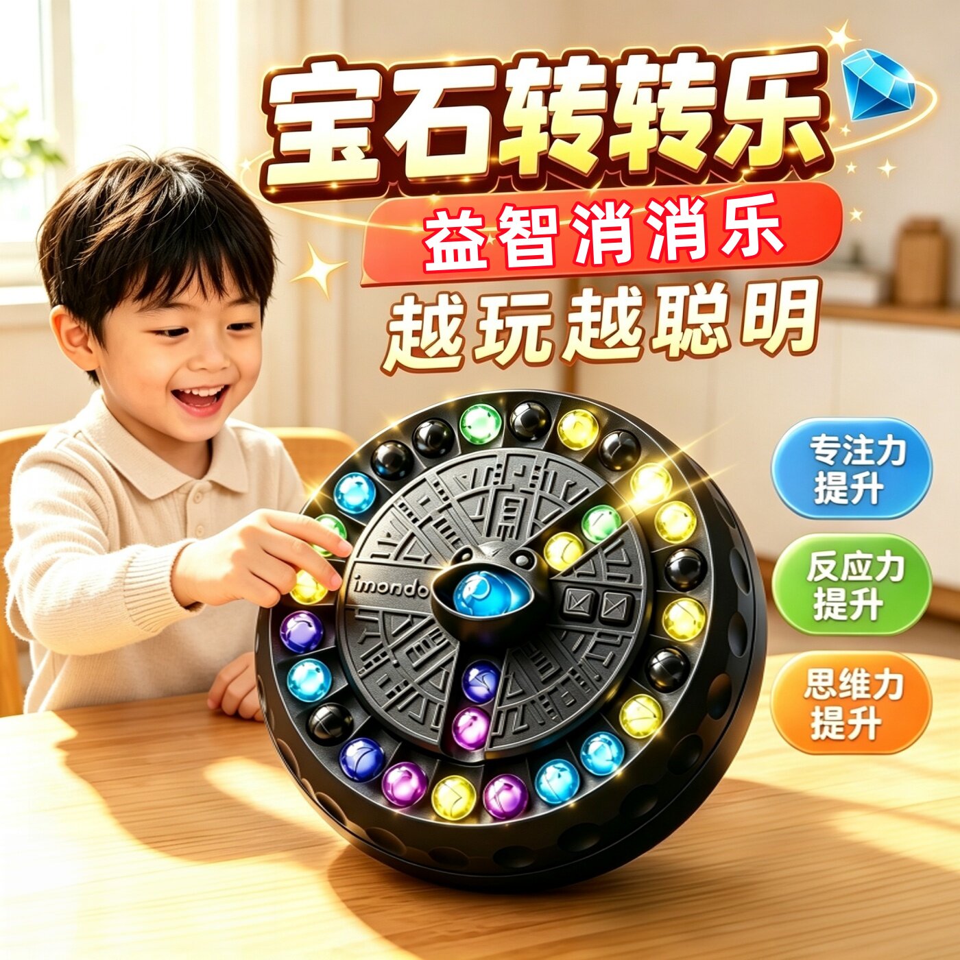 艾蒙岛宝石转转乐儿童益智玩具思维逻辑训练专注力男孩子生日礼物