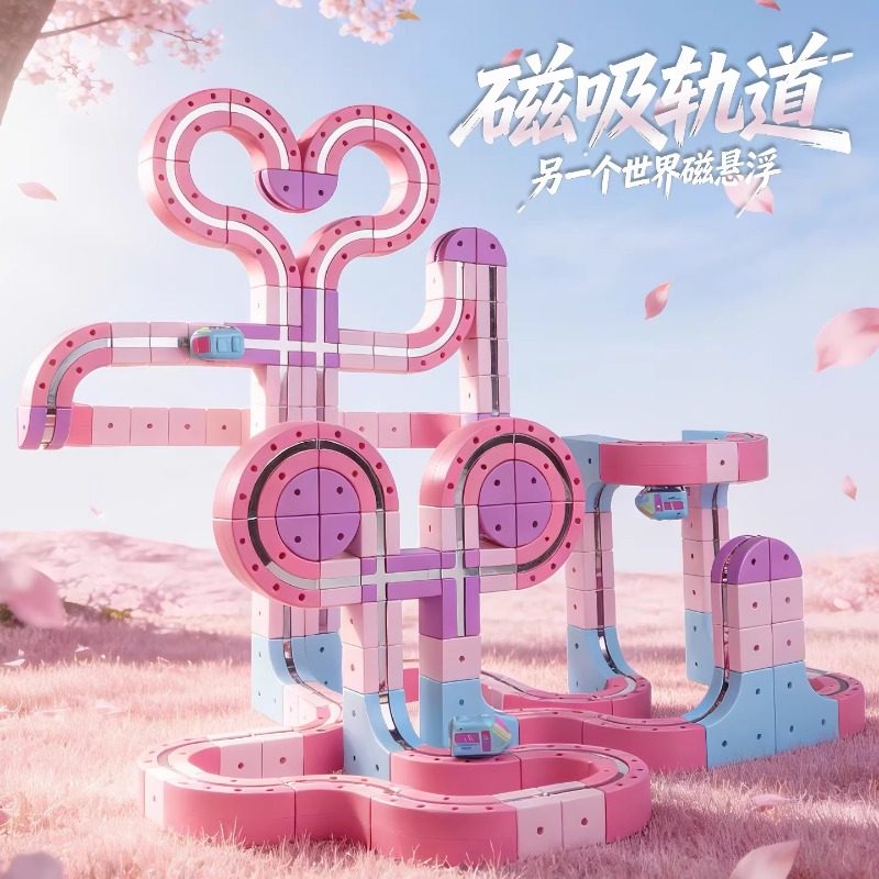 儿童电动小火车磁力轨道百变魔幻磁吸积木男女孩益智玩具生日礼物