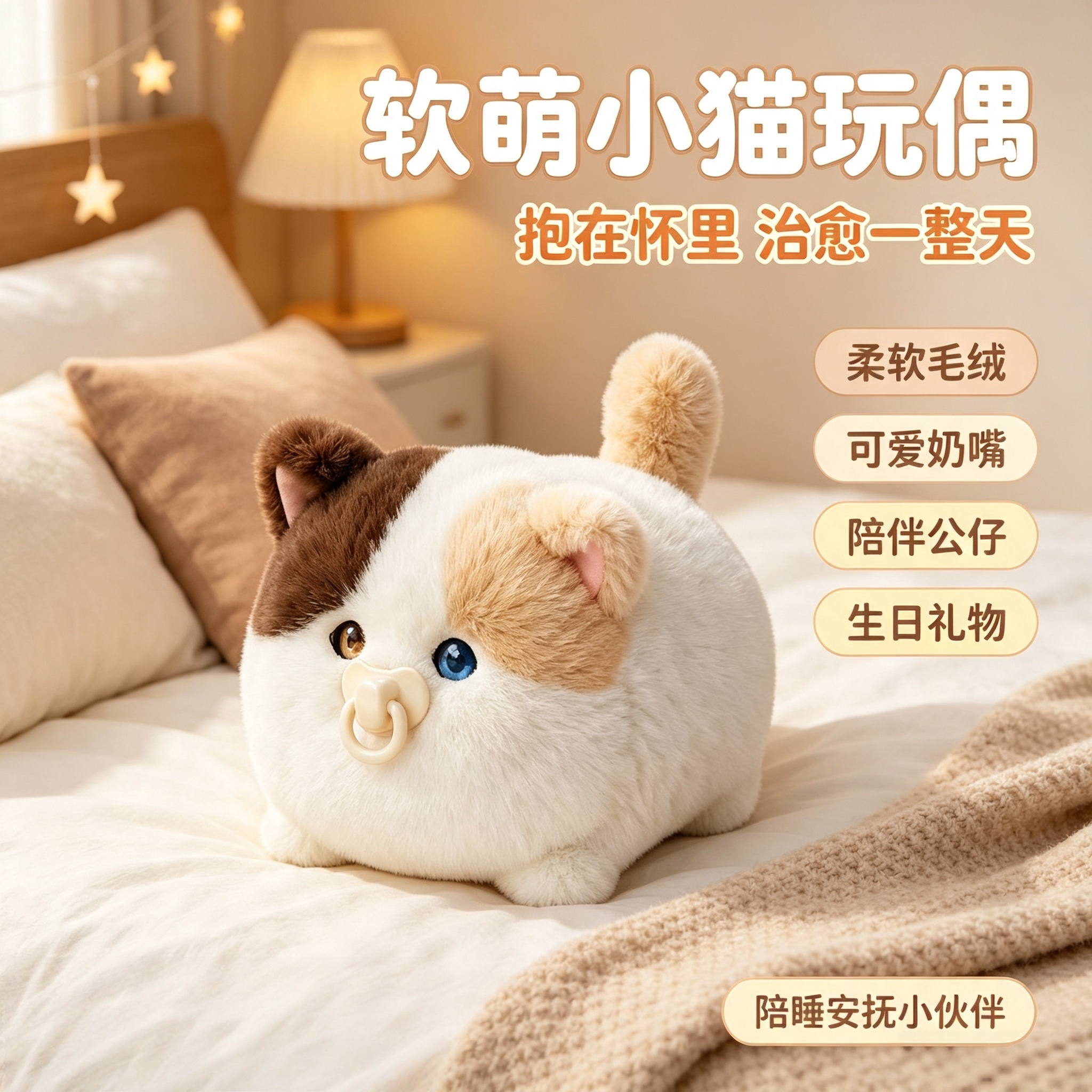 网红新款抱抱喵小女孩仿真毛绒可爱猫咪玩偶会叫会动儿童生日礼物