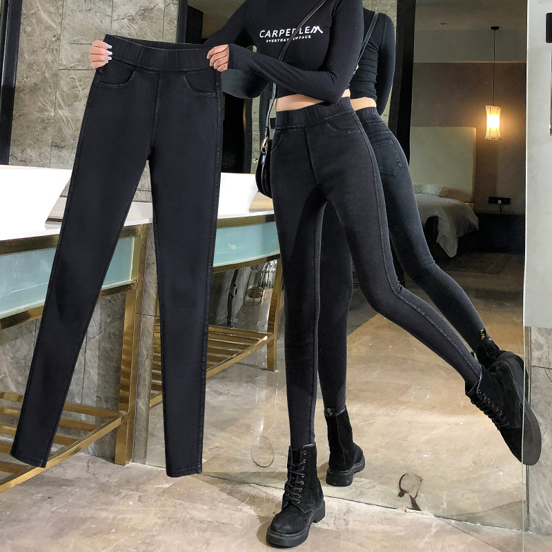 小个子牛仔裤女夏季薄款2025新款高腰弹力紧身小脚铅笔九分打底裤
