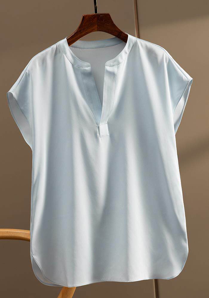 CLEARANCE GOODS PICKING UP LEAKAGE TAIL SINGLE CUT LABELS WOMENS FIRST-LINE BIG BRANDS ORIGINAL FOREIGN TRADE SILK SOLID COLOR SHORT-SLEEVED T-SHIRTS SHIRTS