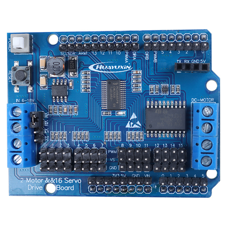 2路电机板+16路舵机扩展板小车机械臂电机大功率驱动板机器模块