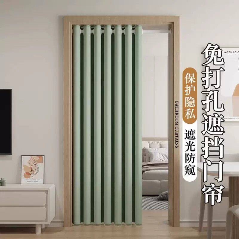 新款门帘布遮挡免打孔安装ins厨房门帘窗帘卧室遮光窗台飘窗遮阳