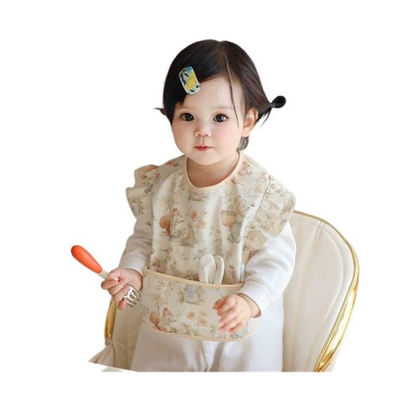 宝宝罩衣无袖吃饭围兜儿童婴幼儿园辅食饭兜防水防脏围嘴反穿衣