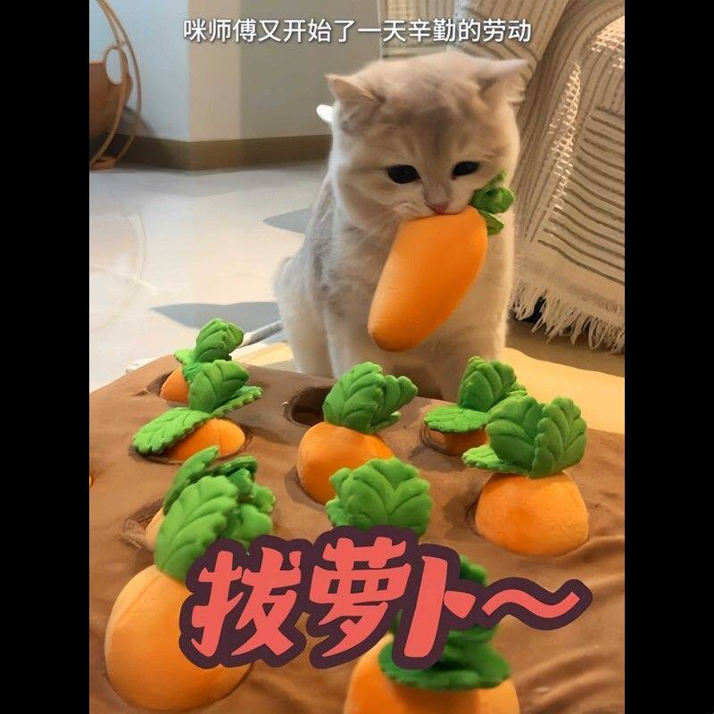 拔萝卜猫咪玩具自嗨解闷神器消耗体力宠物玩具耐咬藏食狗狗闻嗅垫