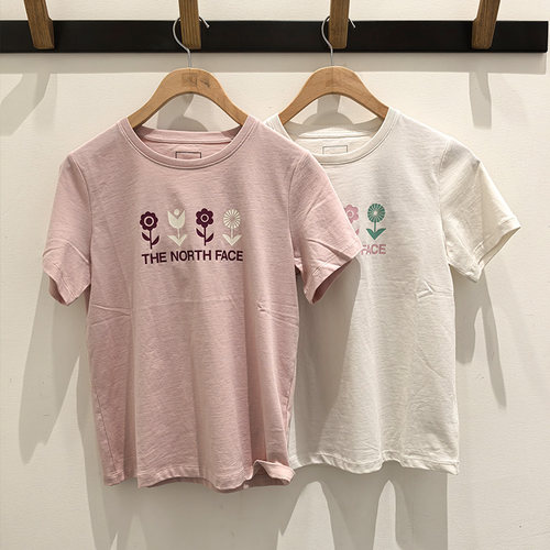 25春夏新款TheNorthFace北面户外休闲透气纯棉印花短袖T恤女8DCC