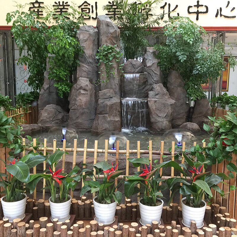 专业设计施工grc水泥雕刻假山 室内外假山小景  假山流水瀑布制作
