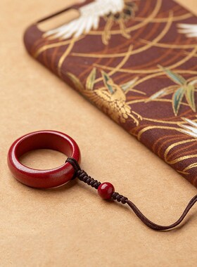 天然朱砂手机挂绳指环扣汽车钥匙