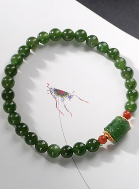 原创设计天然碧玉圆珠碧玉路路通