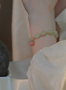 天然和田玉手链9*10MM复古小众女