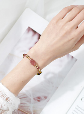 貔貅手链女天然糖果色碧玺手串气