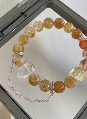 【金边红云】天然黄塔晶红胶花手