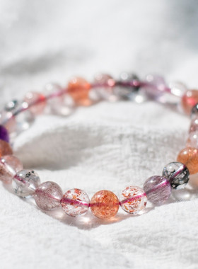 超七水晶手链6/7/8mm单圈DIY女款