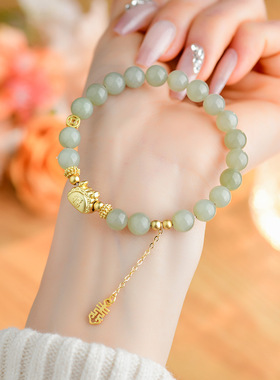 批发天然和田玉手串龙饺子喜字