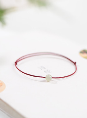 红绳手链手编绳和田玉南红玛瑙朱