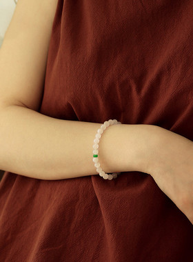 白色日光石太阳石手链6mm单圈DIY